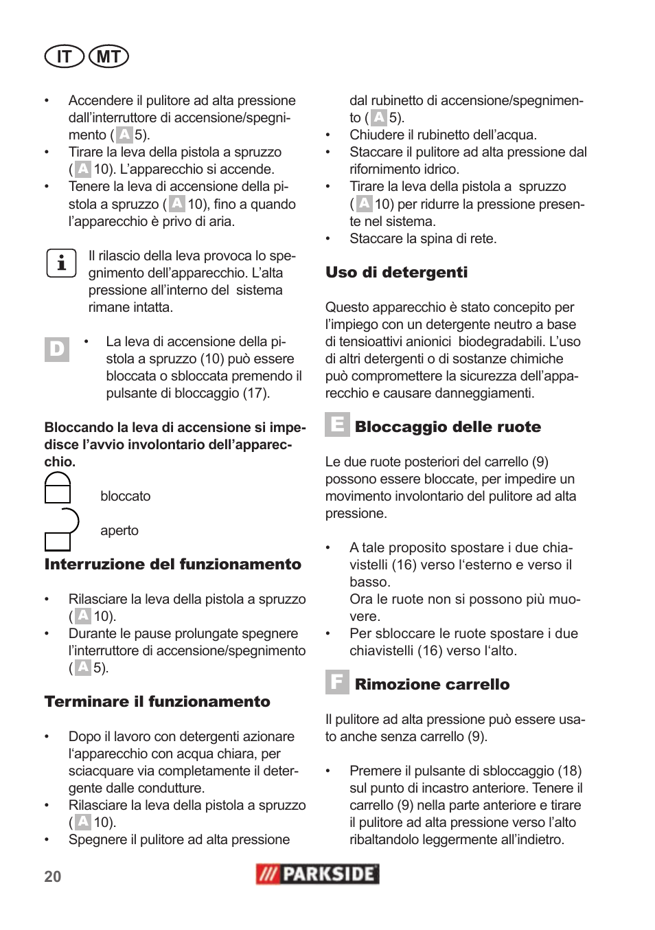 It mt | Parkside PHD 100 A1 User Manual | Page 20 / 58