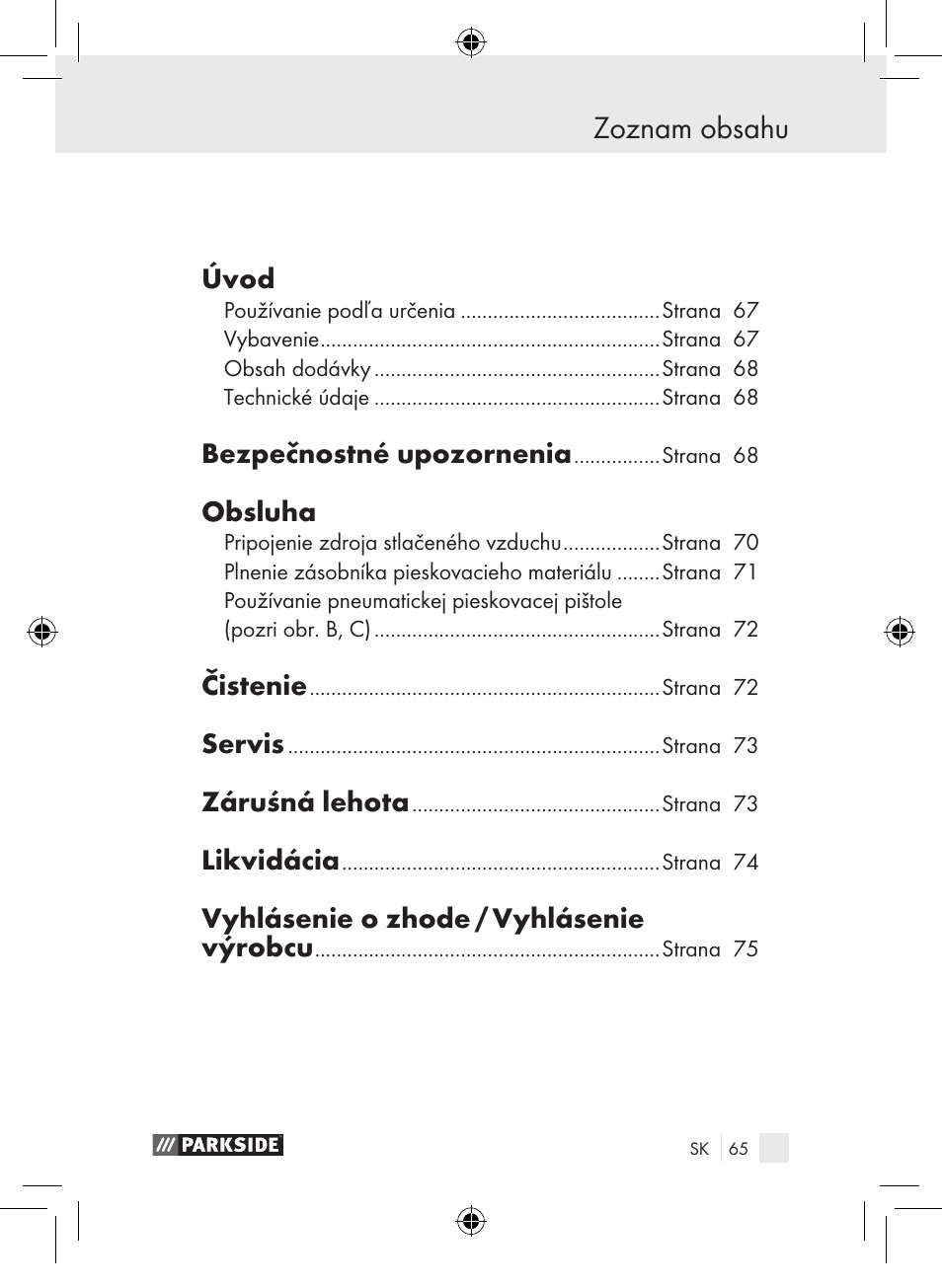 Parkside PDSP 1000 A1 User Manual | Page 65 / 89