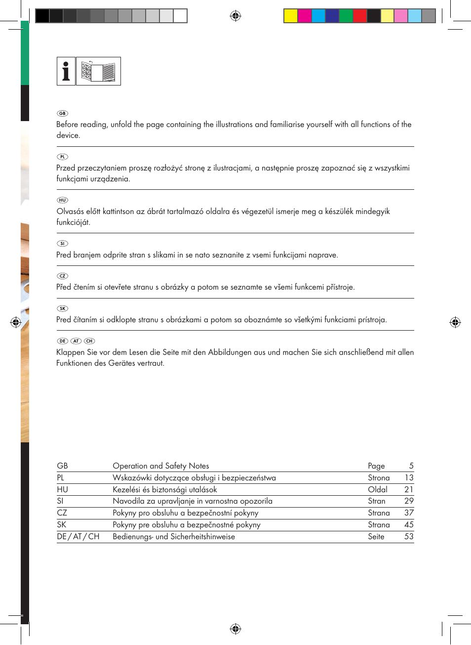 Parkside PDFP 500 A1 User Manual | Page 2 / 61