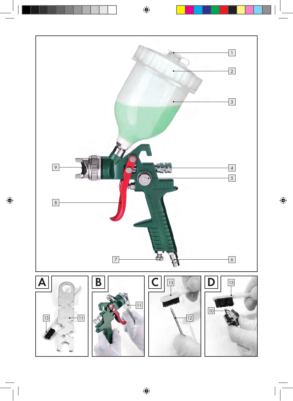 Ab c d | Parkside PDFP 500 A1 User Manual | Page 3 / 61