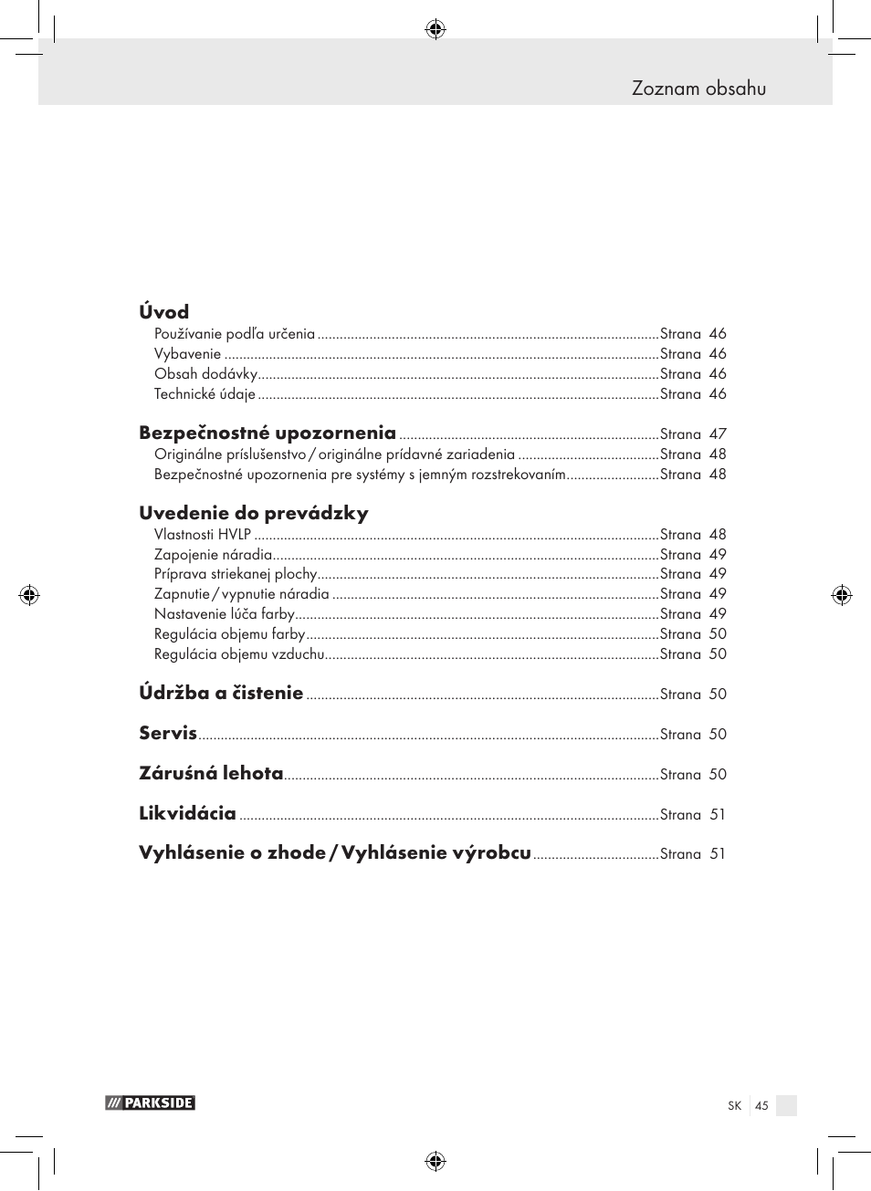 Parkside PDFP 500 A1 User Manual | Page 45 / 61