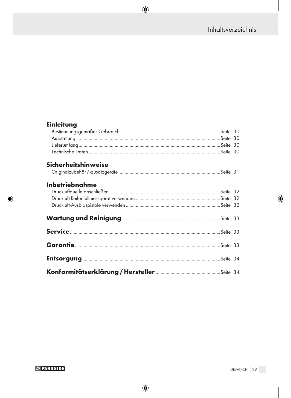 Parkside PDSS A1 User Manual | Page 29 / 35