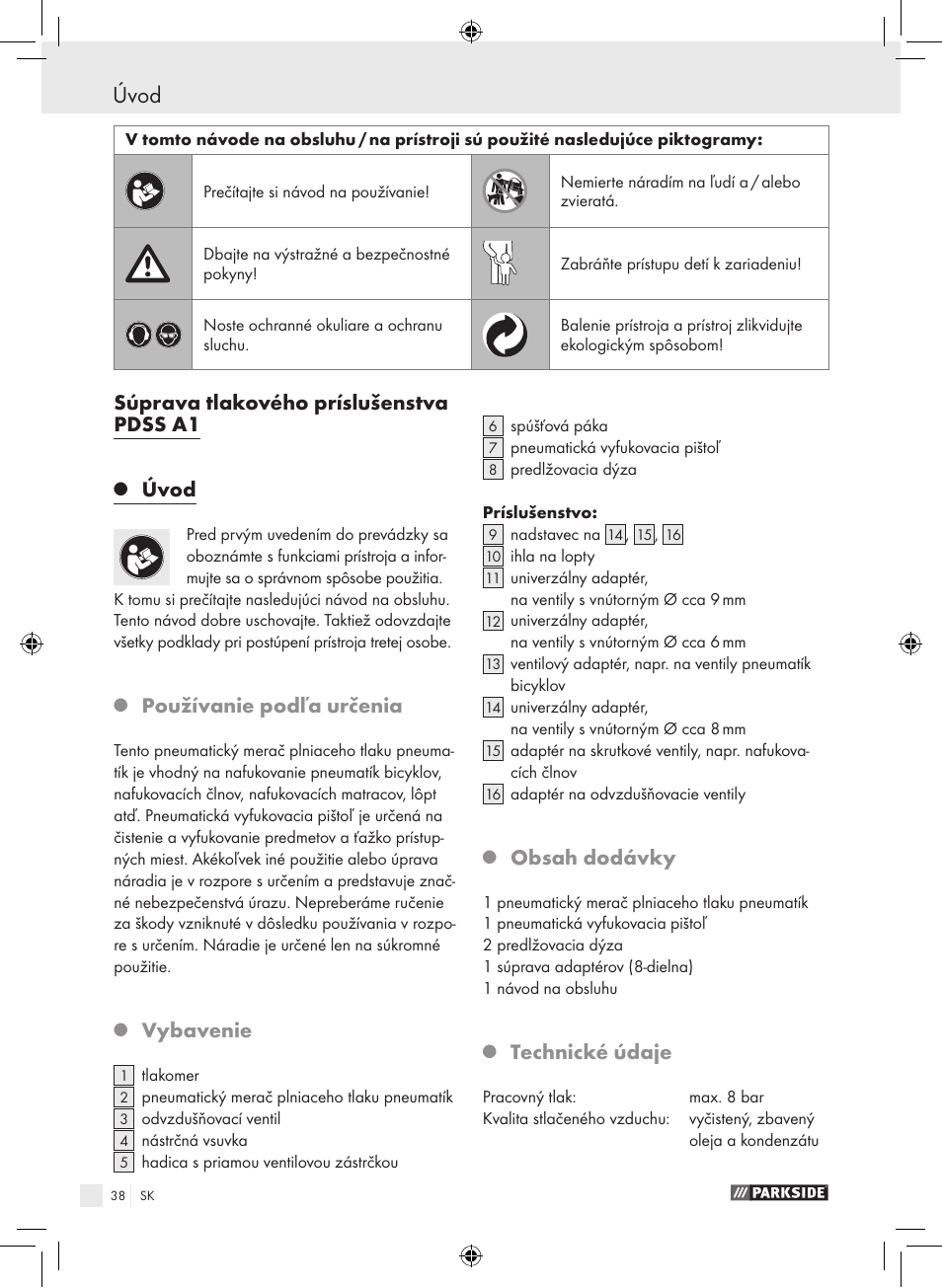 Parkside PDSS A1 User Manual | Page 38 / 49