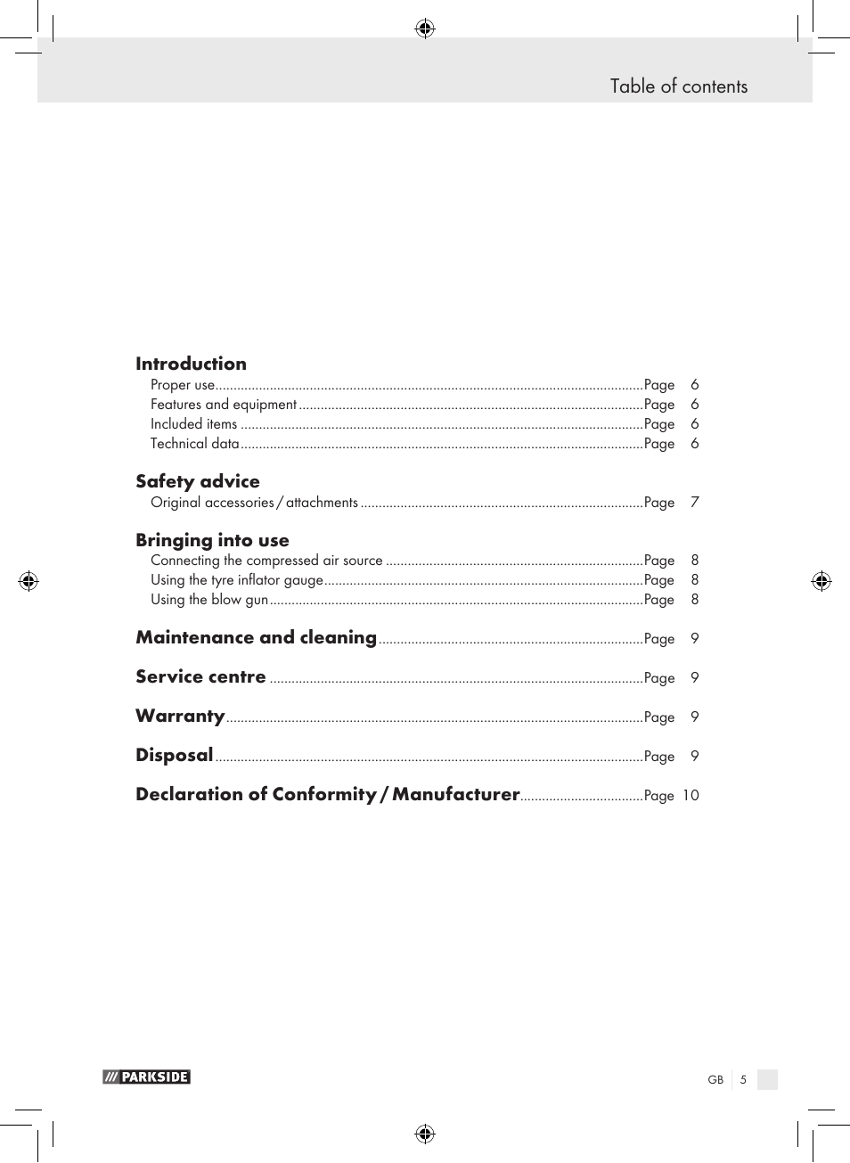 Parkside PDSS A1 User Manual | Page 5 / 49