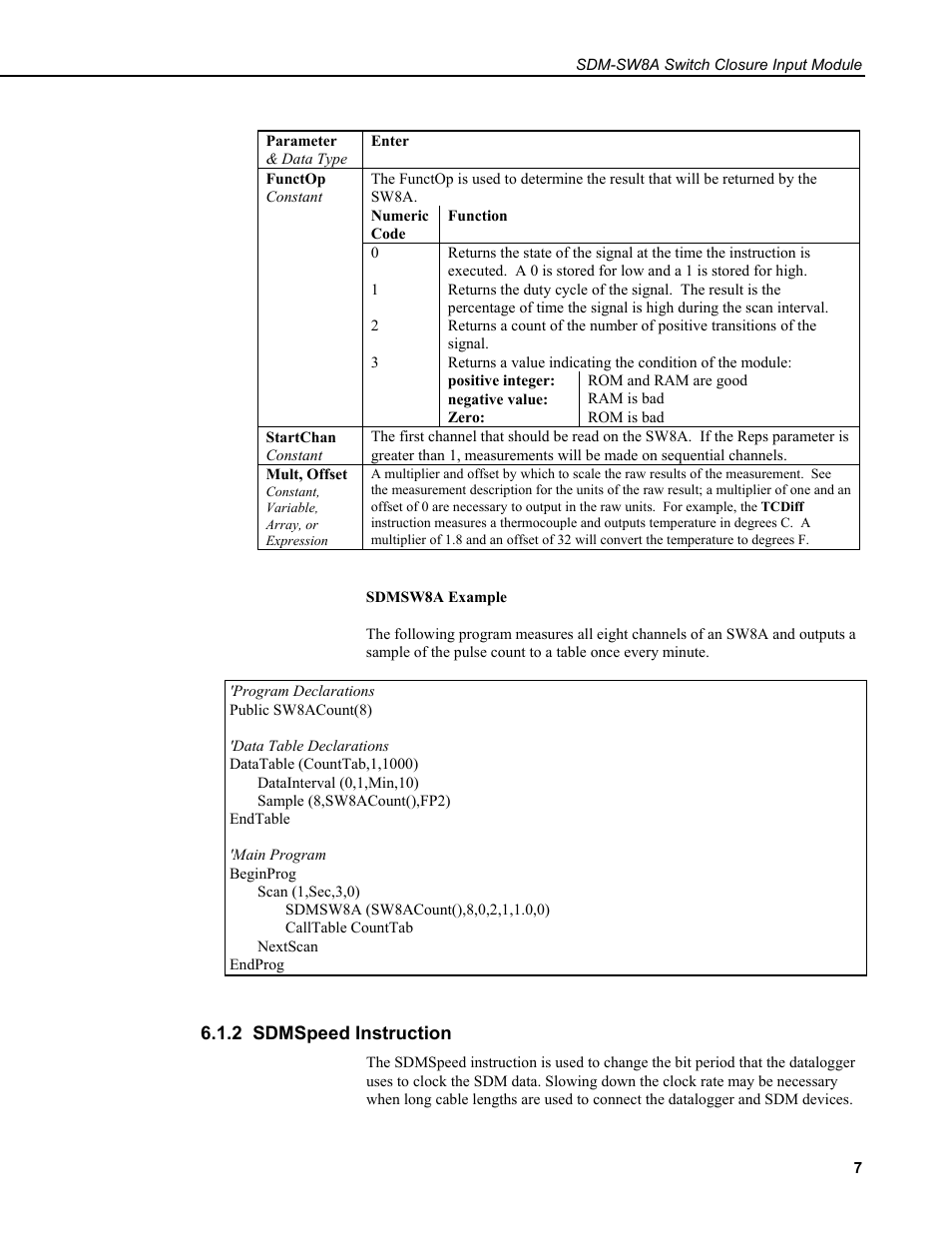 2 sdmspeed instruction | Campbell Scientific SDM-SW8A 8-Channel Switch Closure Input Module User Manual | Page 11 / 28