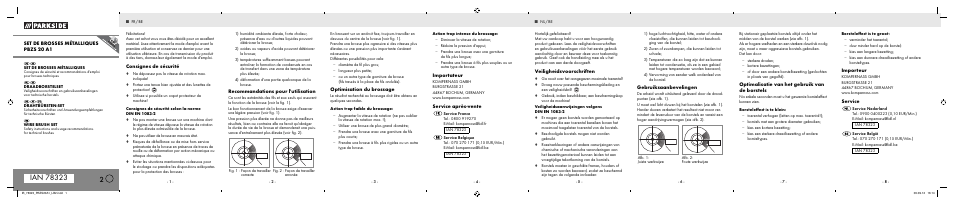 Parkside PBZS 20 A1 User Manual | 2 pages