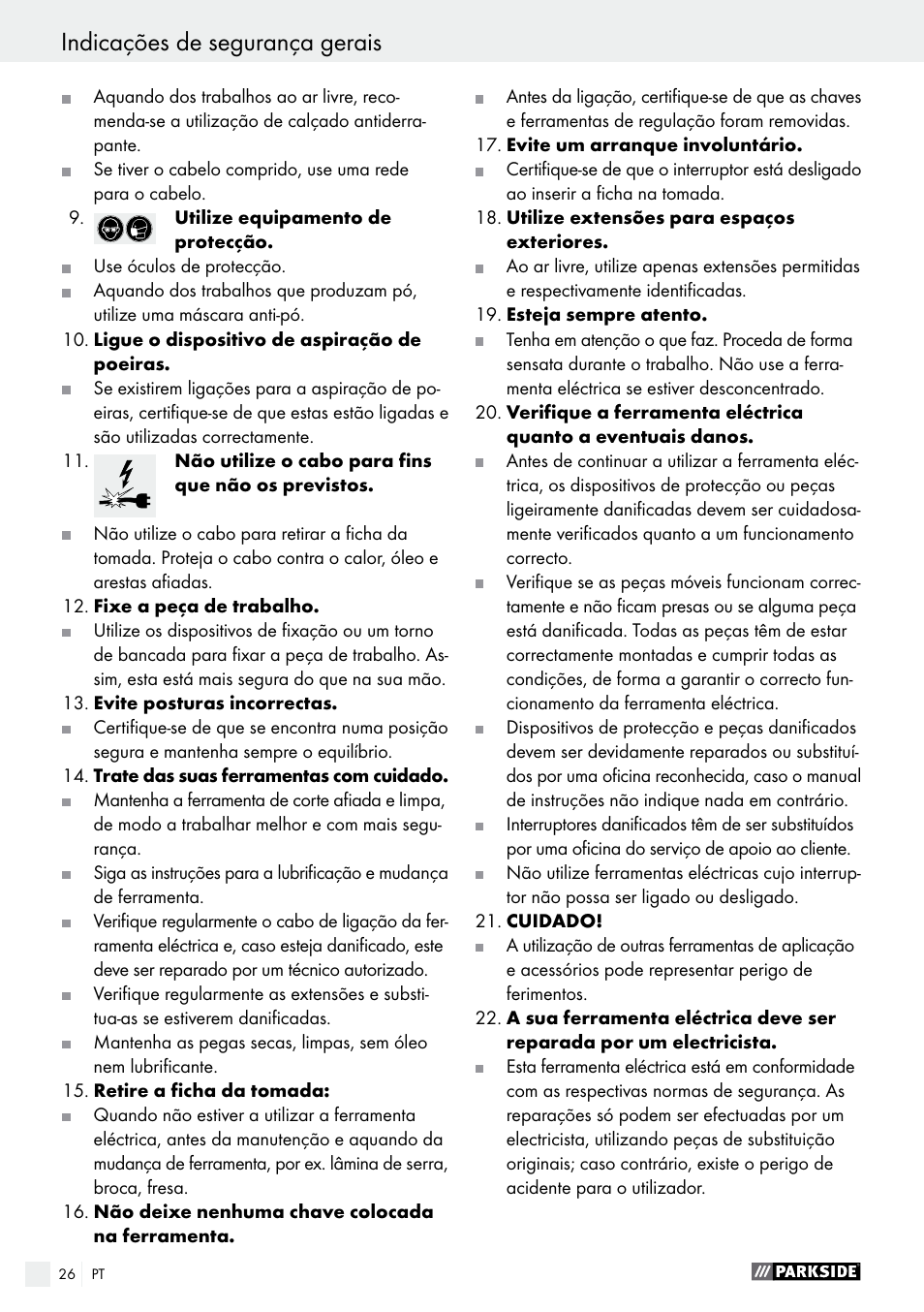 Parkside PDKS 120 B3 User Manual | Page 26 / 48