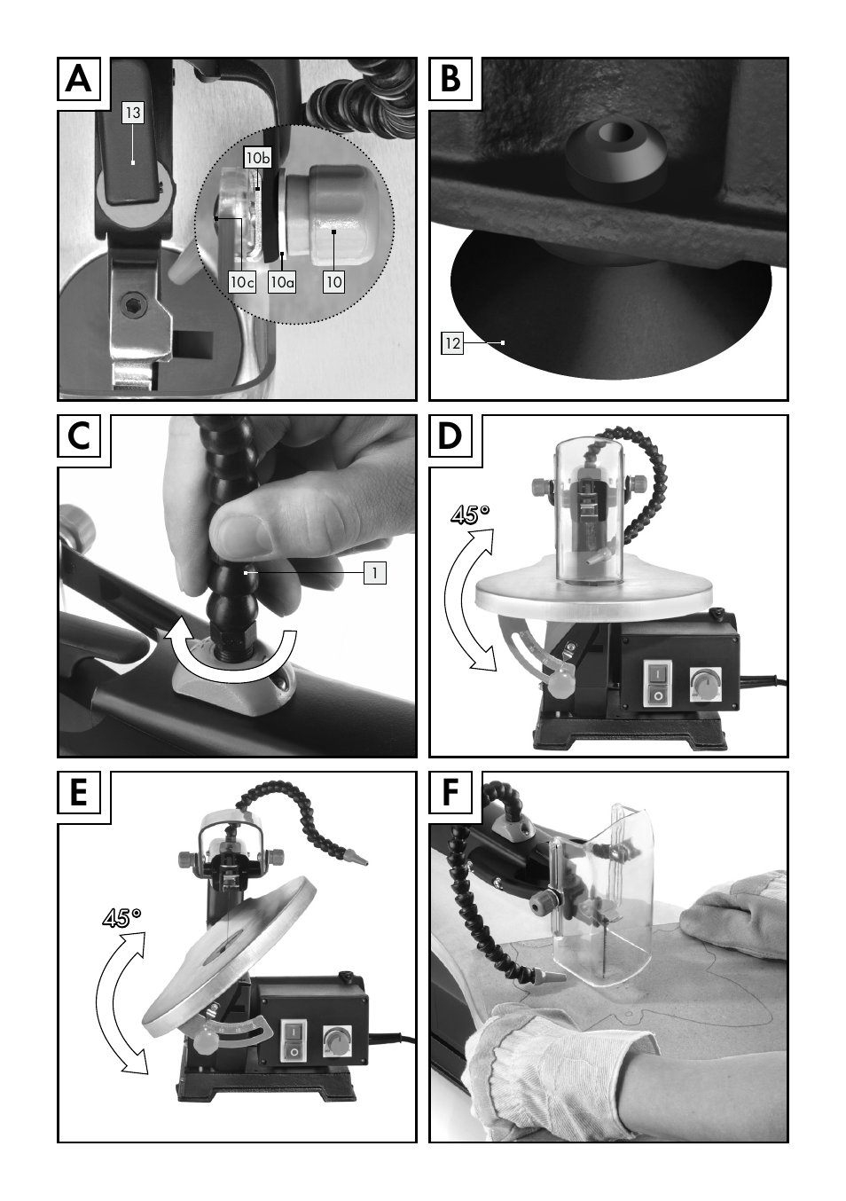 Ac d e f | Parkside PDKS 120 B3 User Manual | Page 4 / 48