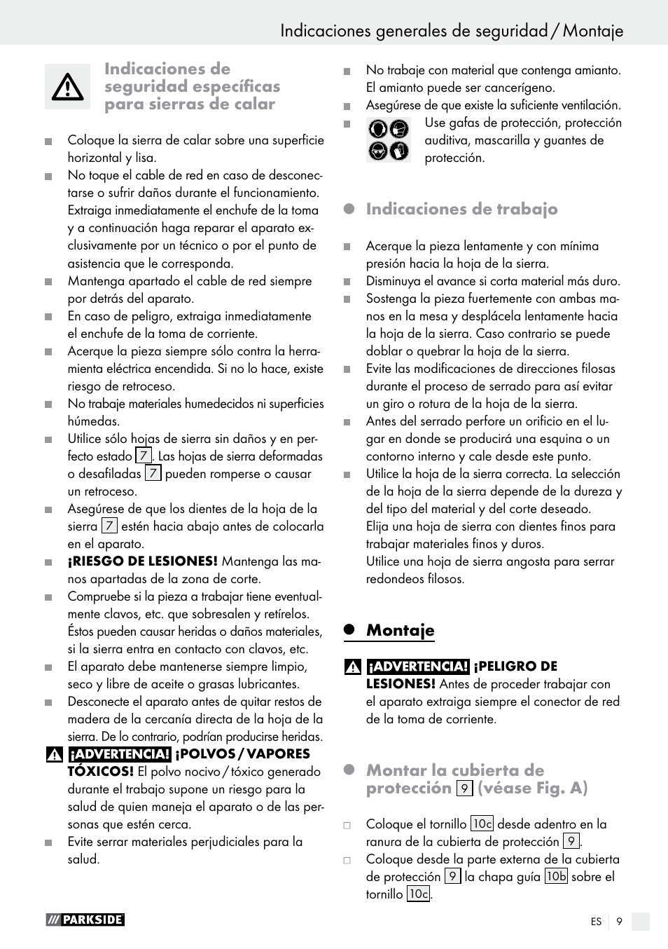 Parkside PDKS 120 B3 User Manual | Page 9 / 48