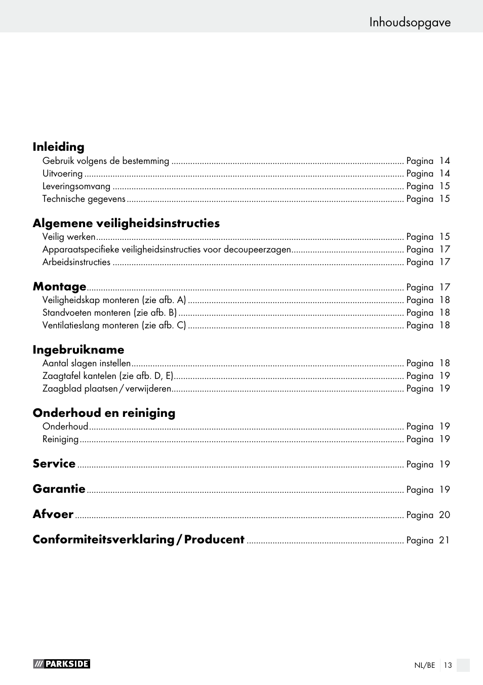 Parkside PDKS 120 B3 User Manual | Page 13 / 41