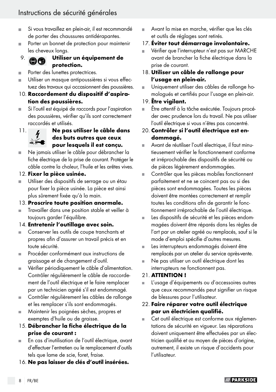 Parkside PDKS 120 B3 User Manual | Page 8 / 41