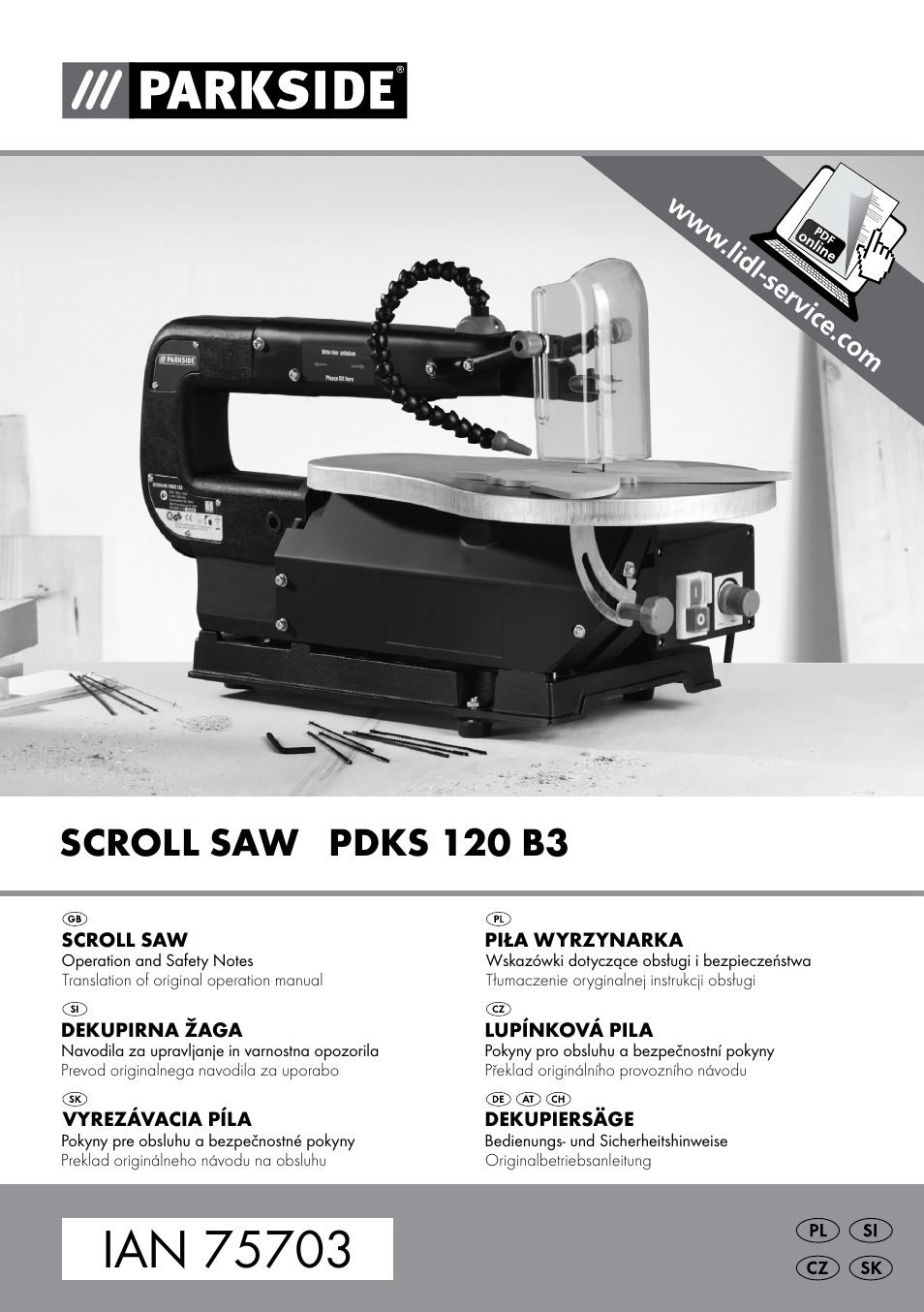 Parkside PDKS 120 B3 User Manual | 58 pages