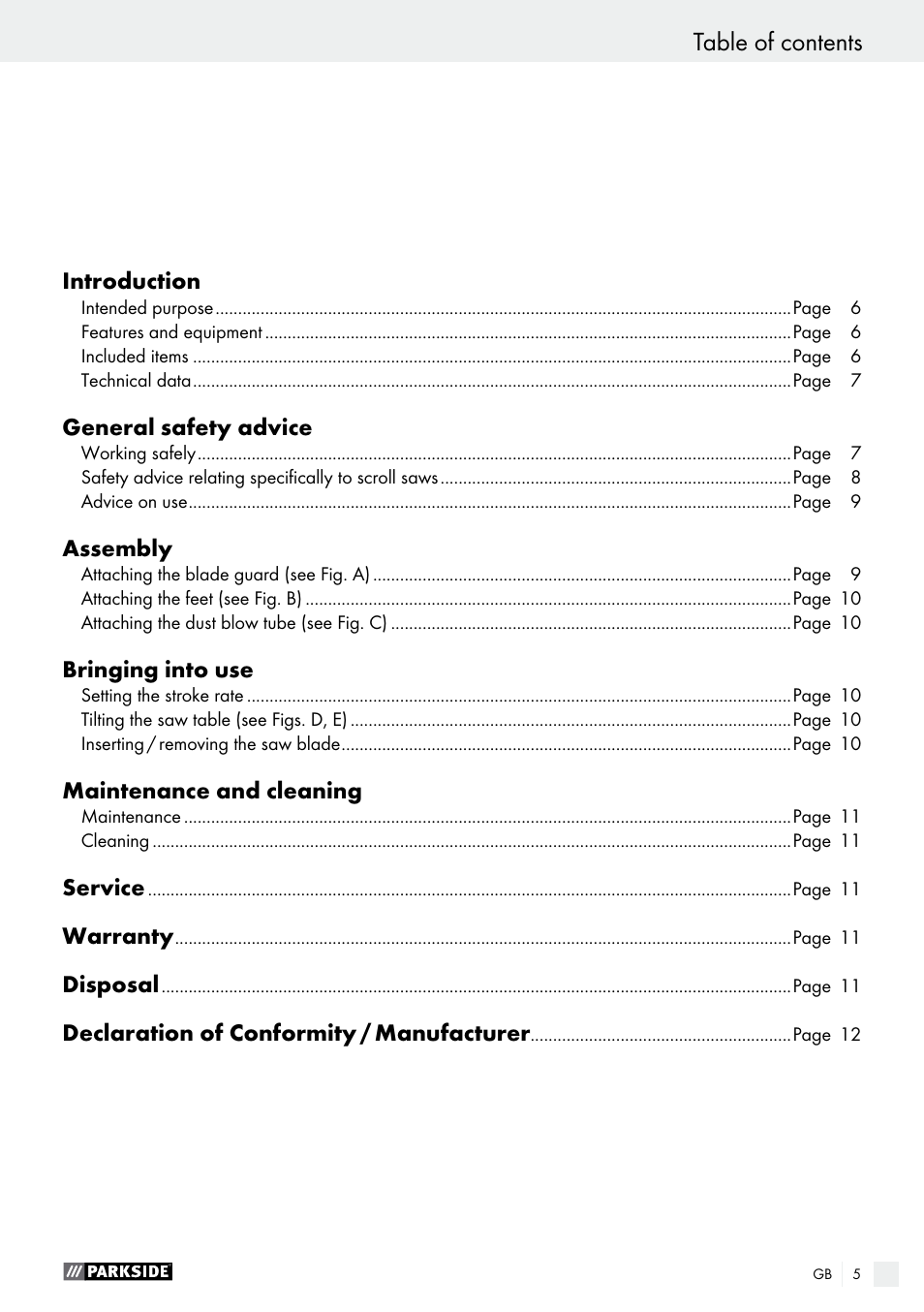 Parkside PDKS 120 B3 User Manual | Page 5 / 58