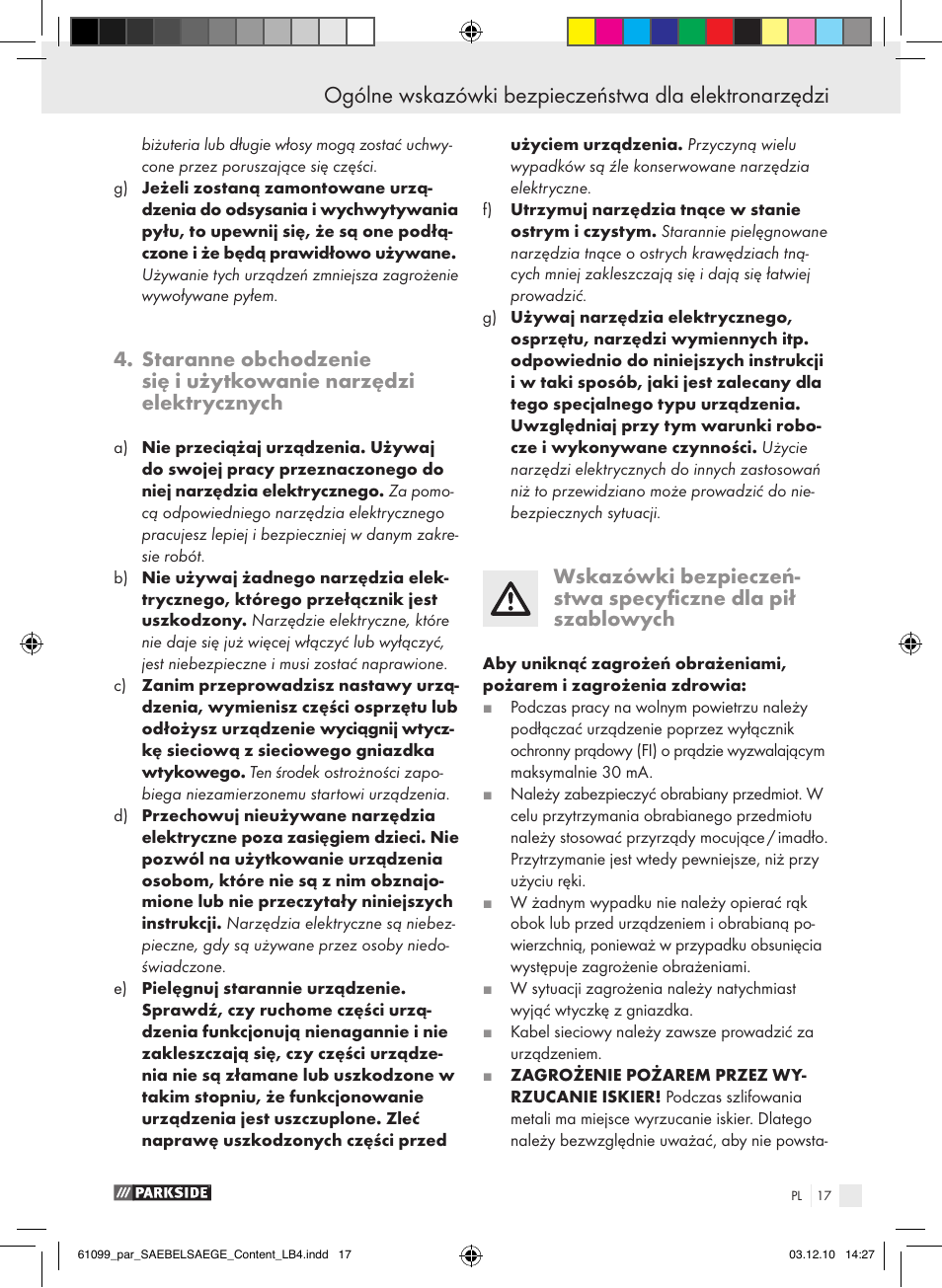 Parkside PFS 710 A1 User Manual | Page 17 / 68
