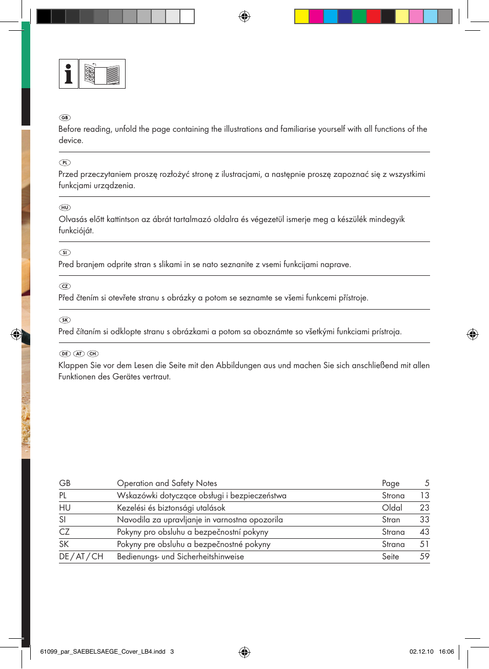 Sabre saw pfs 710 a1 | Parkside PFS 710 A1 User Manual | Page 2 / 68