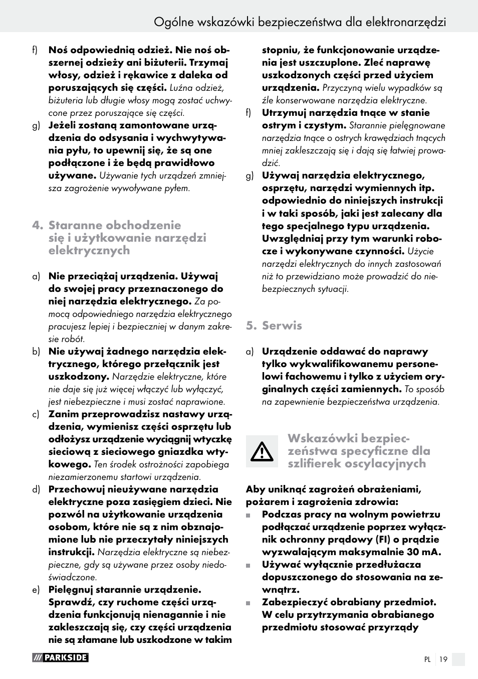 Parkside PSS 250 A1 User Manual | Page 19 / 54