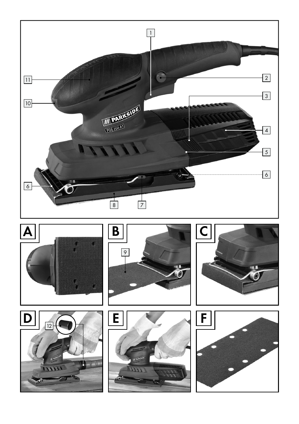 Ab c, De f | Parkside PSS 250 A1 User Manual | Page 3 / 54