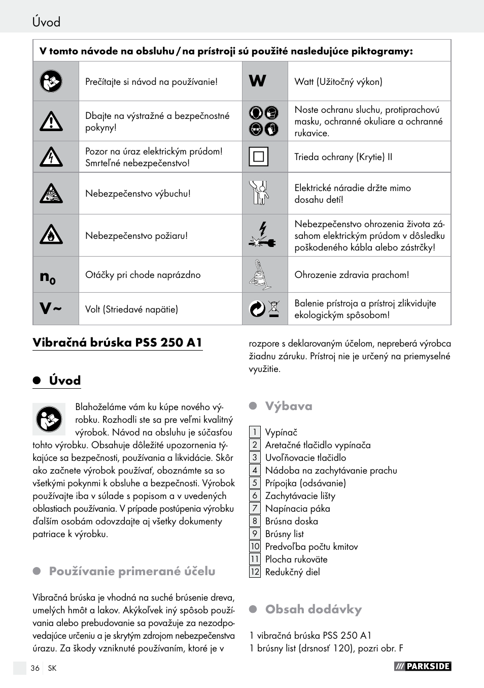Parkside PSS 250 A1 User Manual | Page 36 / 54
