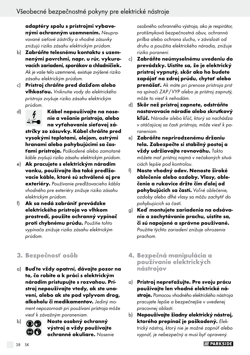 Parkside PSS 250 A1 User Manual | Page 38 / 54