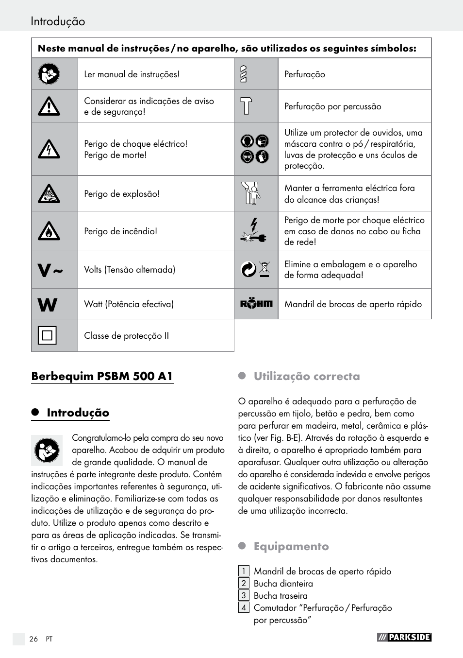 Parkside PSBM 500 A1 User Manual | Page 26 / 54