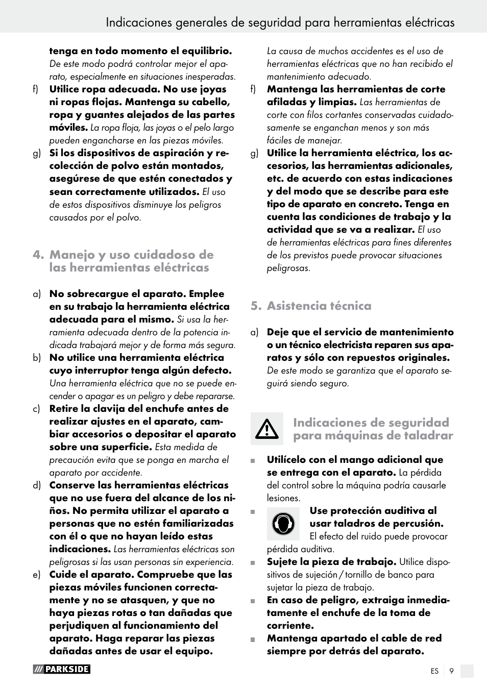 Parkside PSBM 500 A1 User Manual | Page 9 / 54