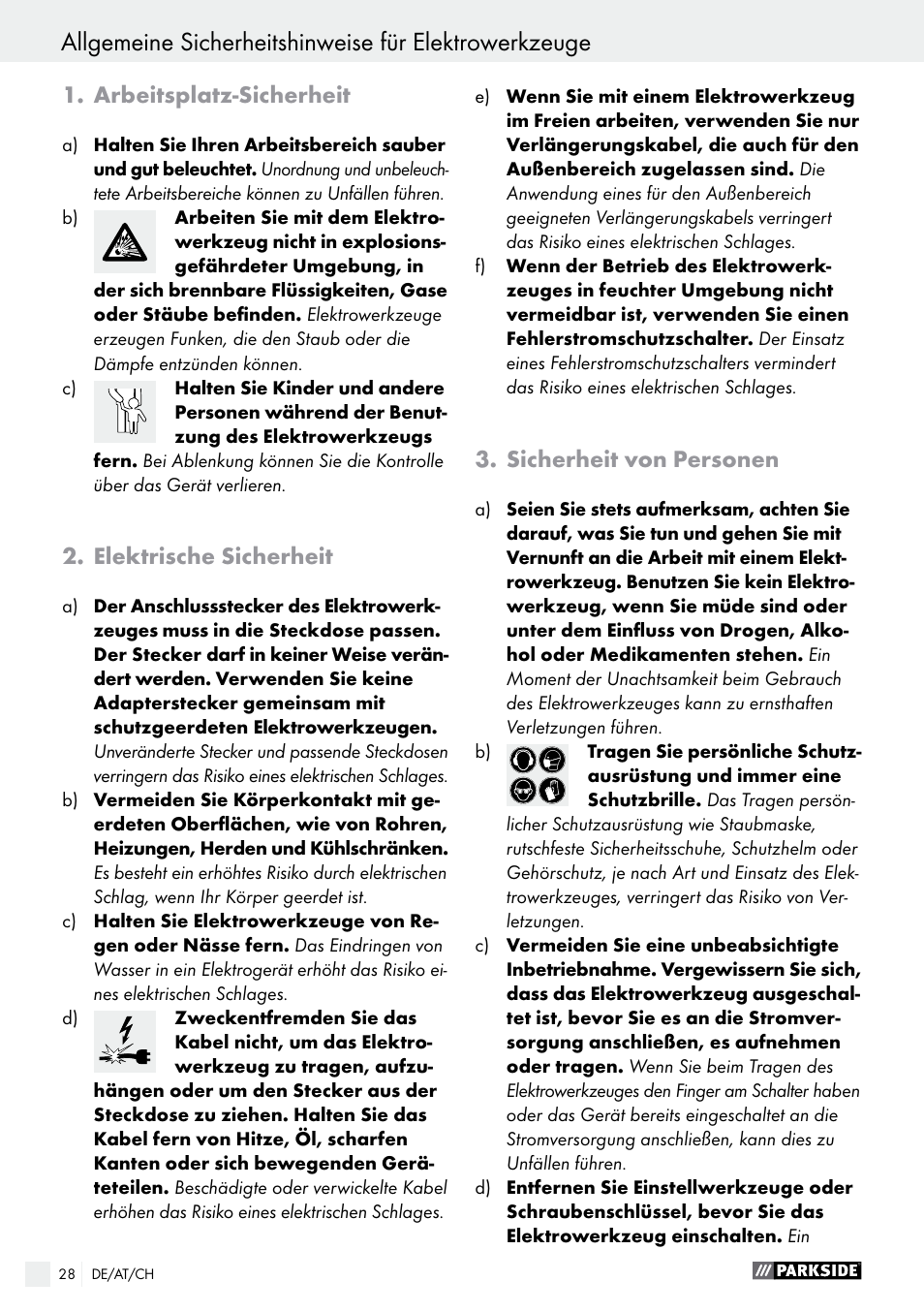 Parkside PSBM 500 A1 User Manual | Page 28 / 44