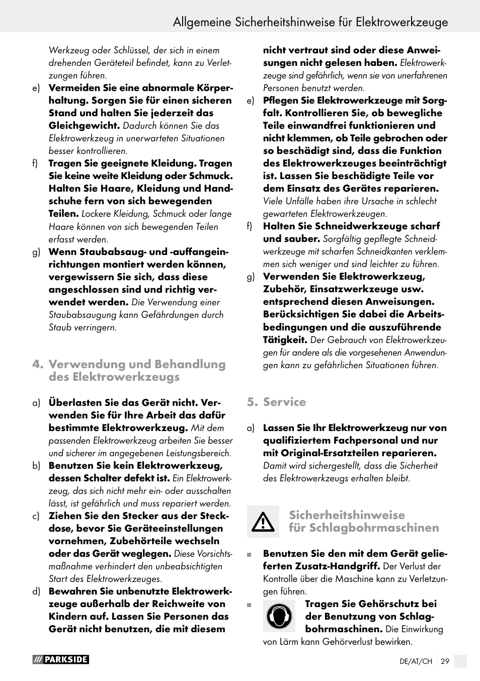 Parkside PSBM 500 A1 User Manual | Page 29 / 44