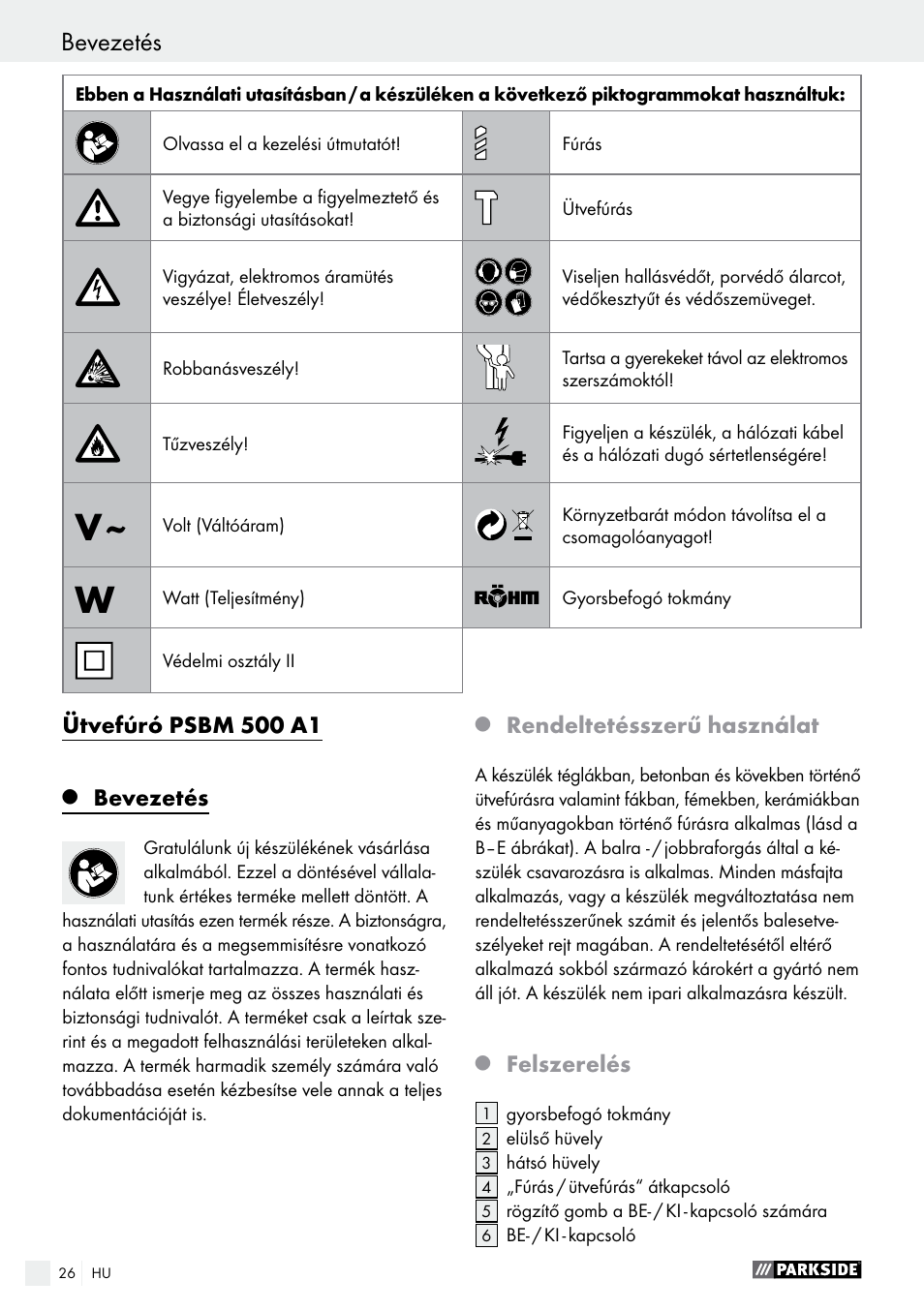 Parkside PSBM 500 A1 User Manual | Page 26 / 72