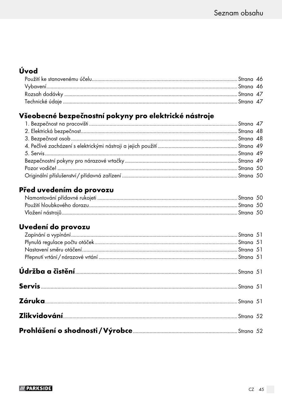 Parkside PSBM 500 A1 User Manual | Page 45 / 72