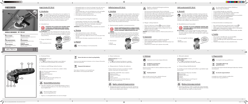 Parkside PP 125 A1 User Manual | 2 pages