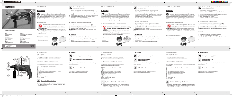 Parkside PP 1050 A1 User Manual | 2 pages