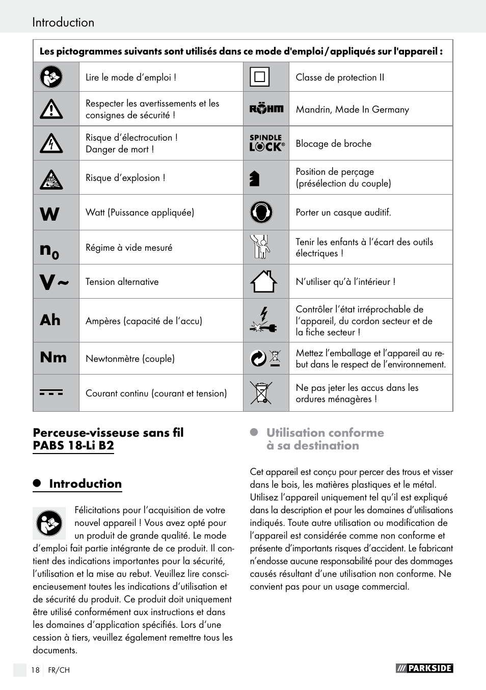 Introduction | Parkside PABS 18-Li B2 User Manual | Page 18 / 52