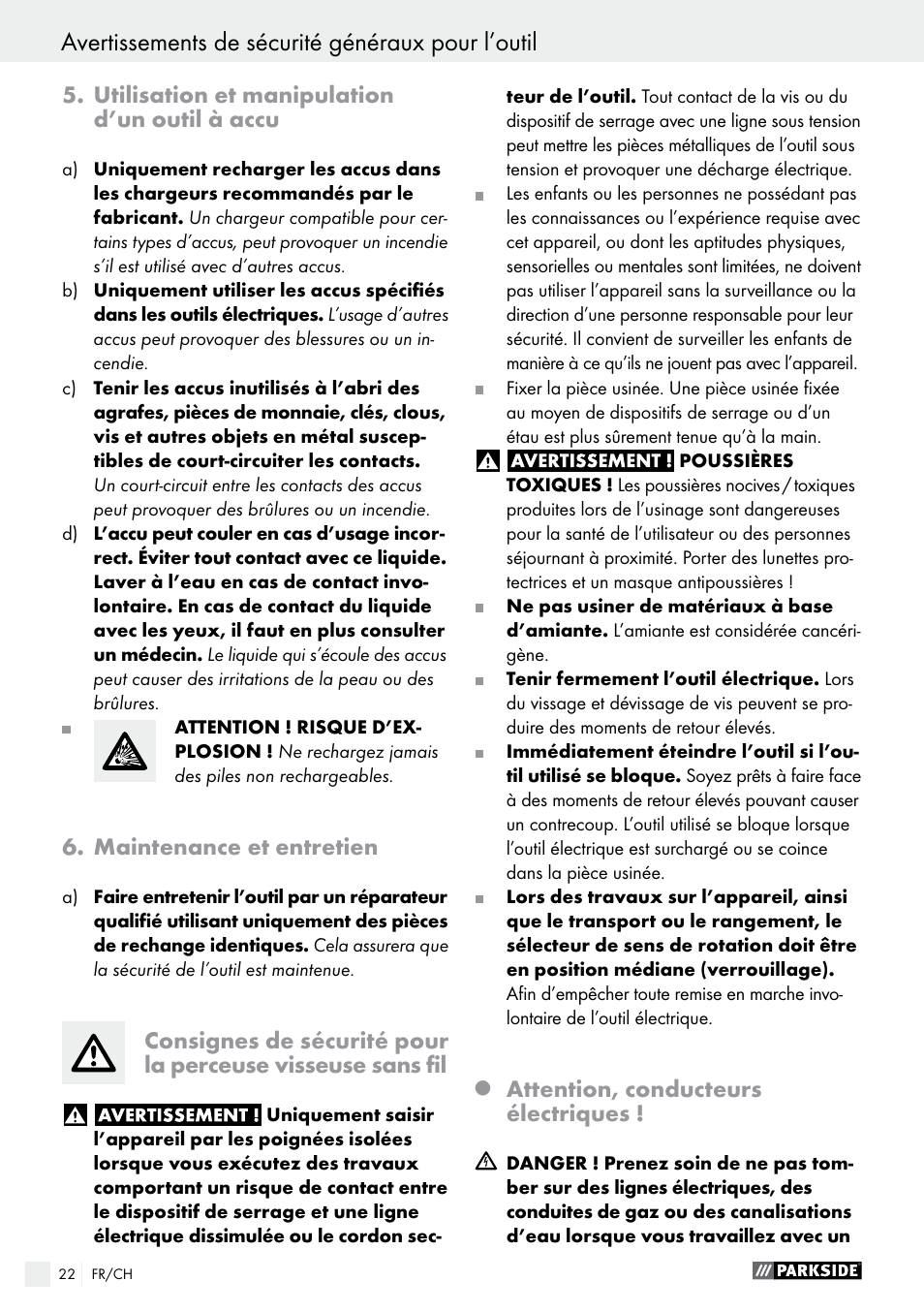 Parkside PABS 18-Li B2 User Manual | Page 22 / 52