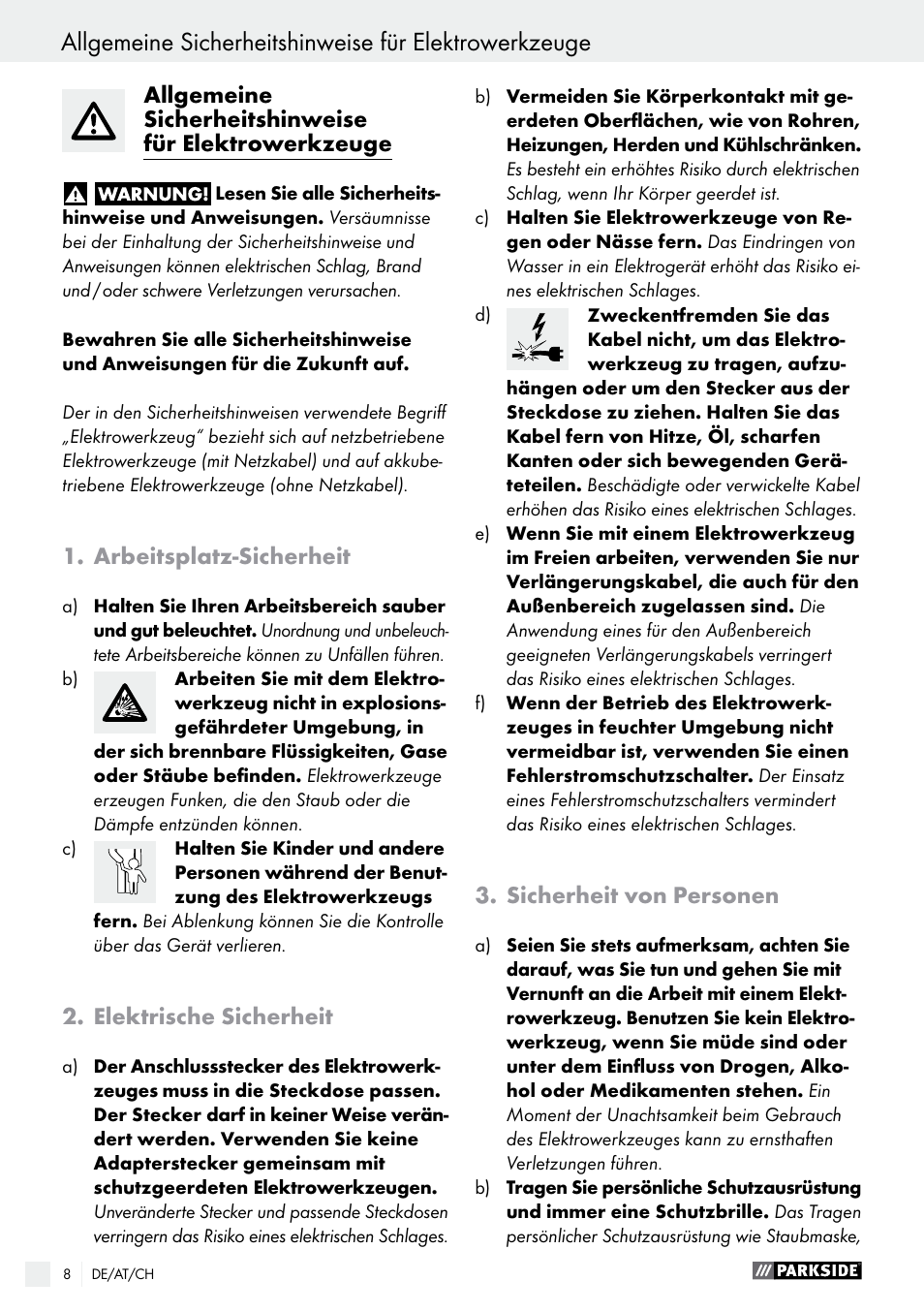Parkside PABS 18-Li B2 User Manual | Page 8 / 52