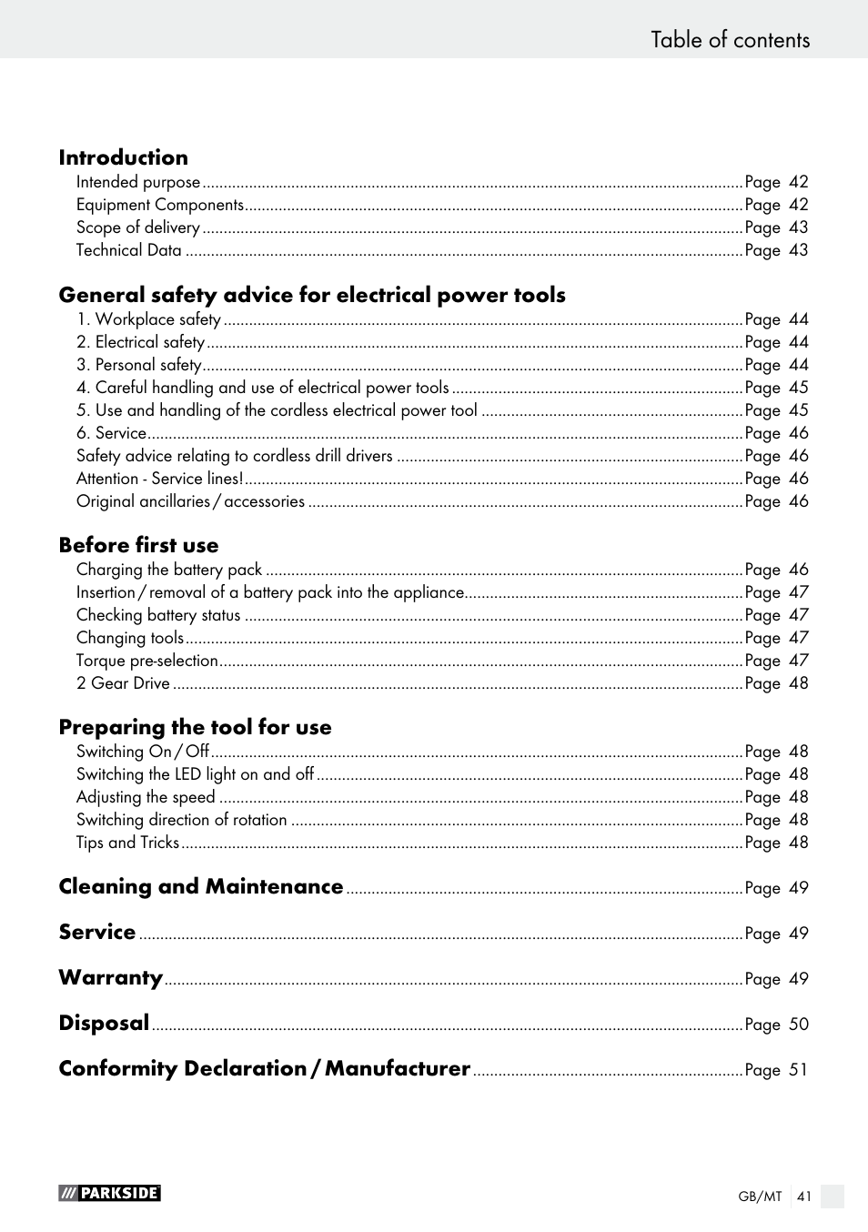 Parkside PABS 18-Li B2 User Manual | Page 41 / 64