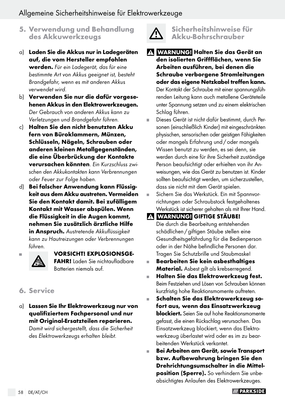 Parkside PABS 18-Li B2 User Manual | Page 58 / 64