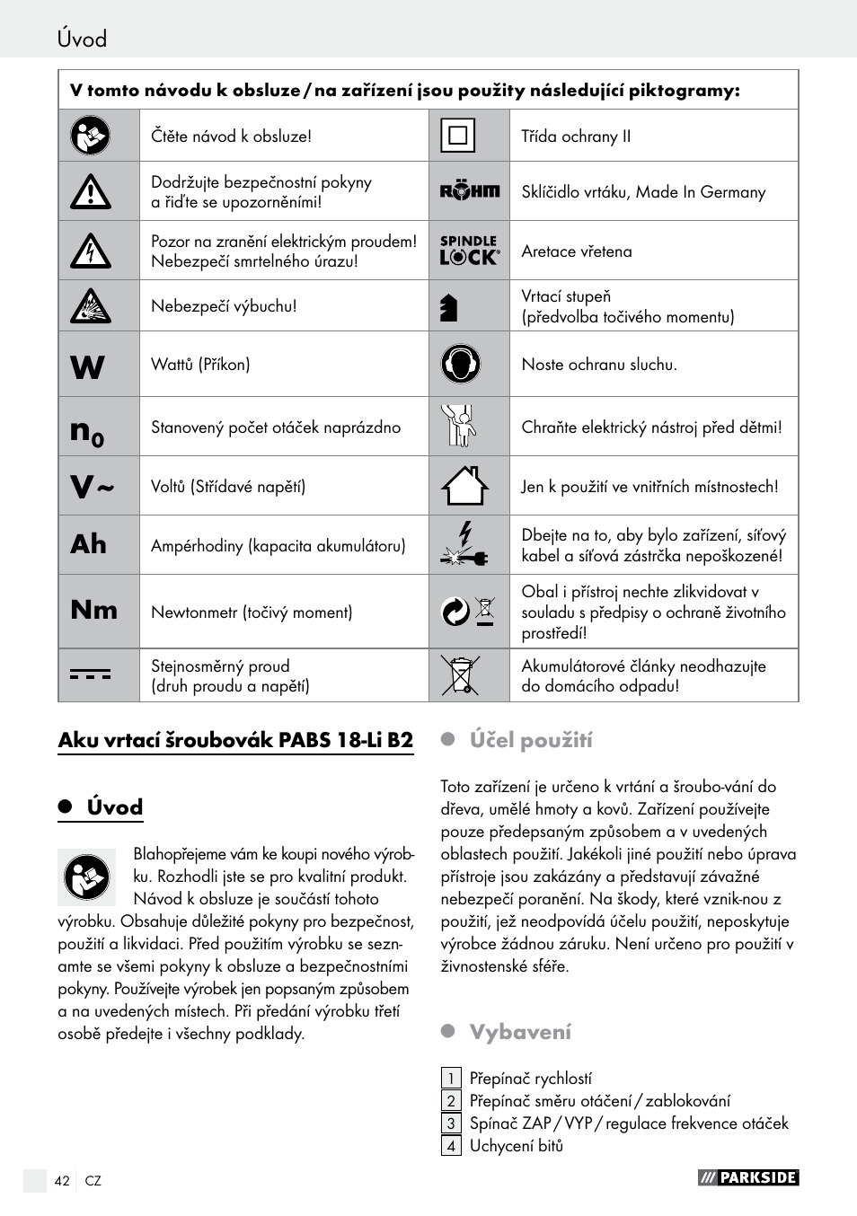 Úvod | Parkside PABS 18-Li B2 User Manual | Page 42 / 72