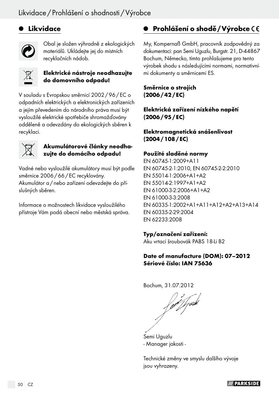 Parkside PABS 18-Li B2 User Manual | Page 50 / 72