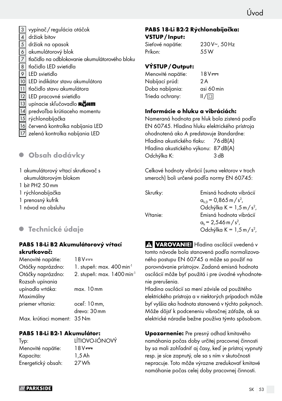 Parkside PABS 18-Li B2 User Manual | Page 53 / 72