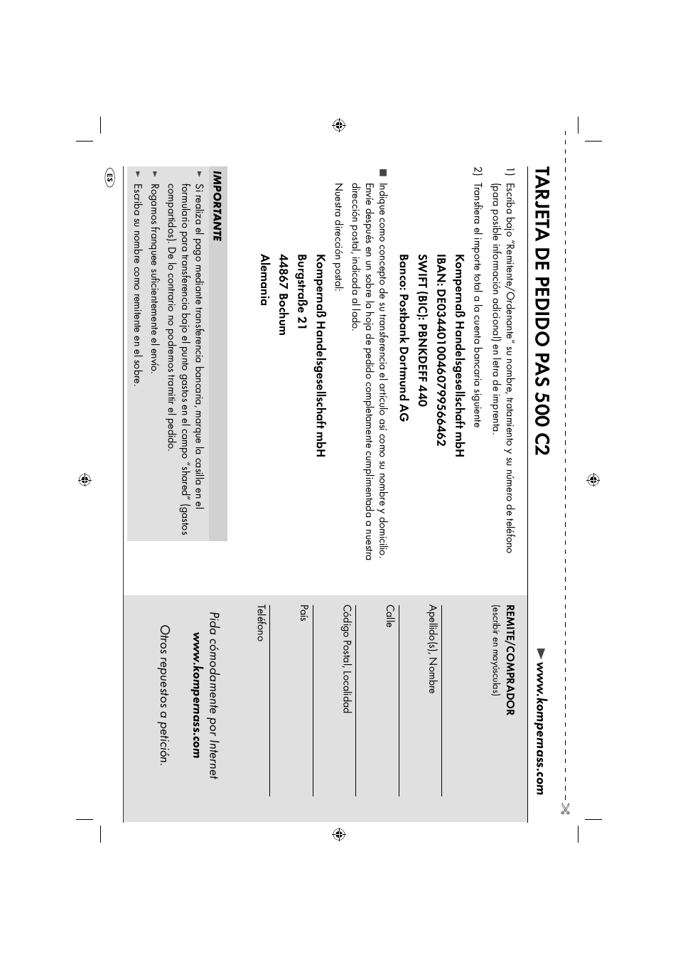 Tar jet a de pedido p as 500 c2 | Parkside PAS 500 C2 User Manual | Page 19 / 84