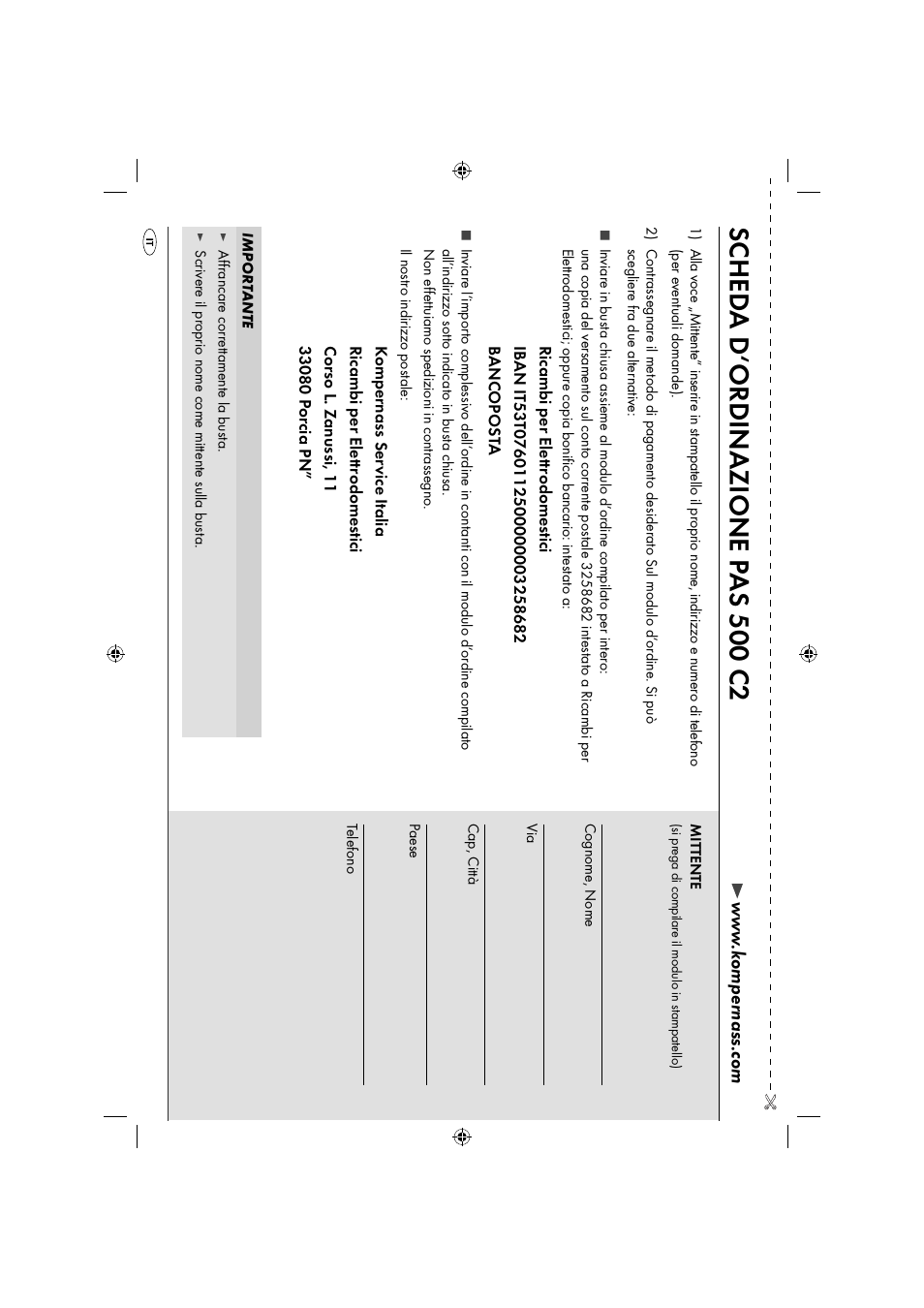Sc hed a d‘ordinazione p as 500 c2 | Parkside PAS 500 C2 User Manual | Page 35 / 84