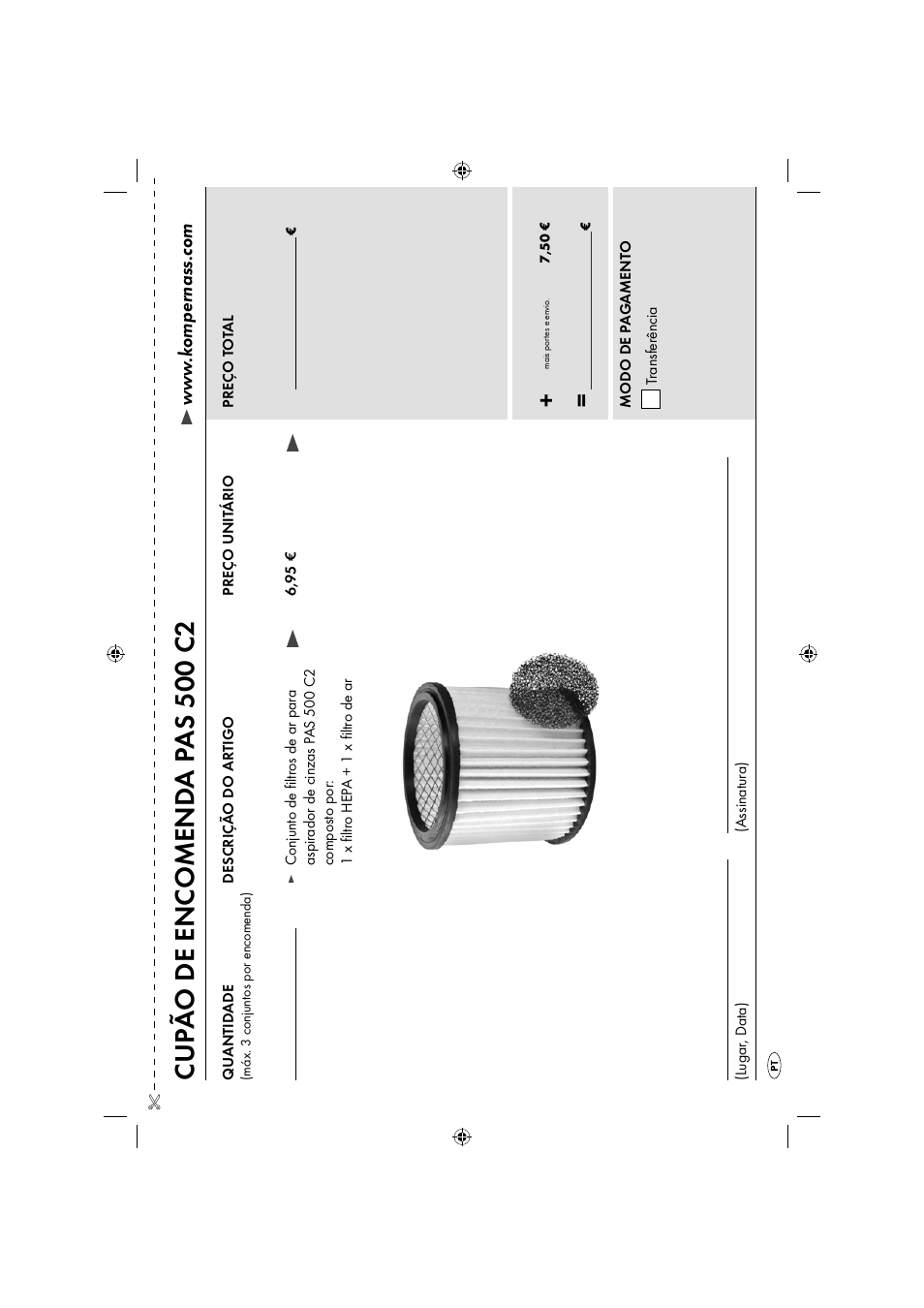 Cupã o de encomend a p as 500 c2 | Parkside PAS 500 C2 User Manual | Page 50 / 84