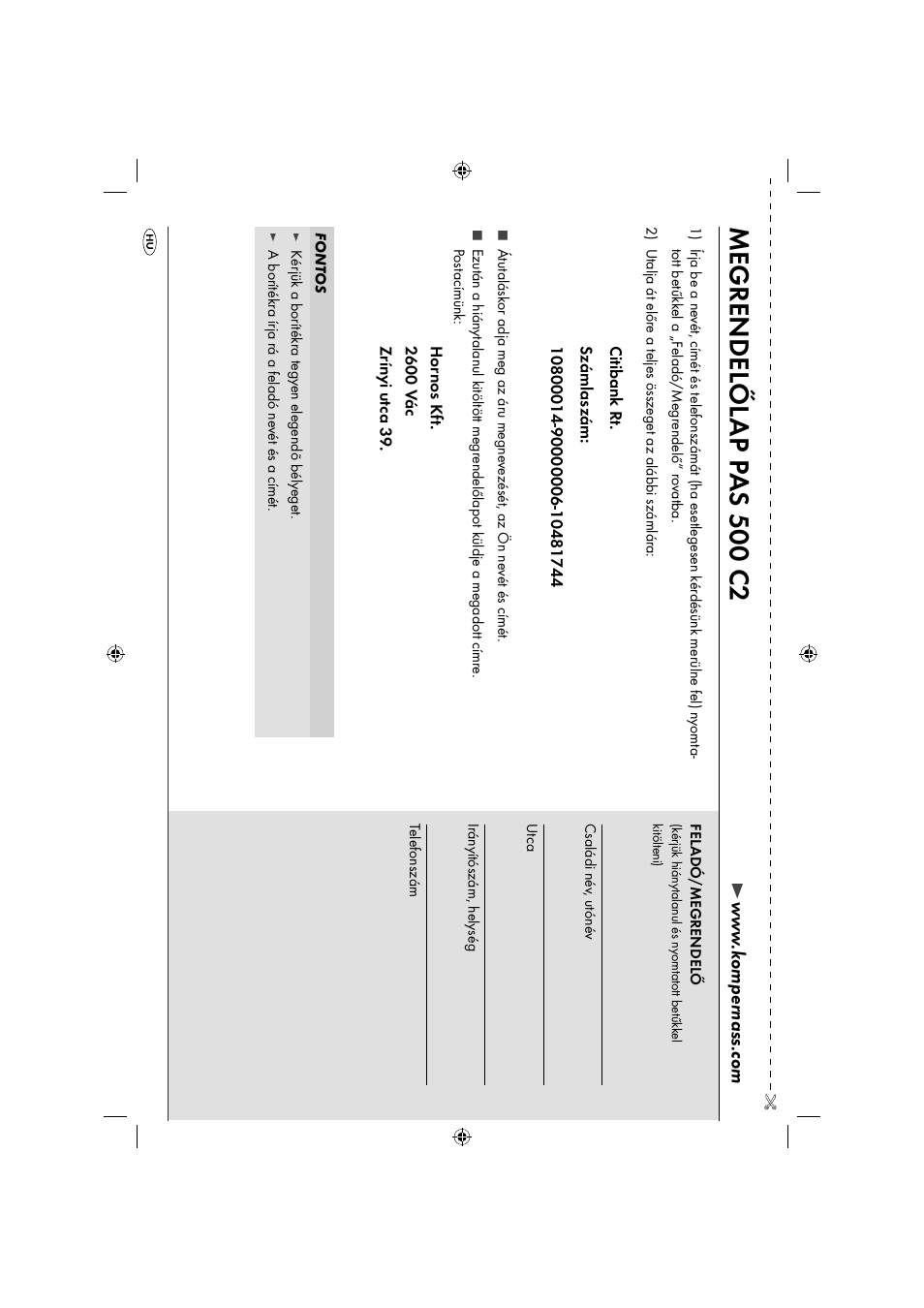 Megrendelől ap p as 500 c2 | Parkside PAS 500 C2 User Manual | Page 51 / 116