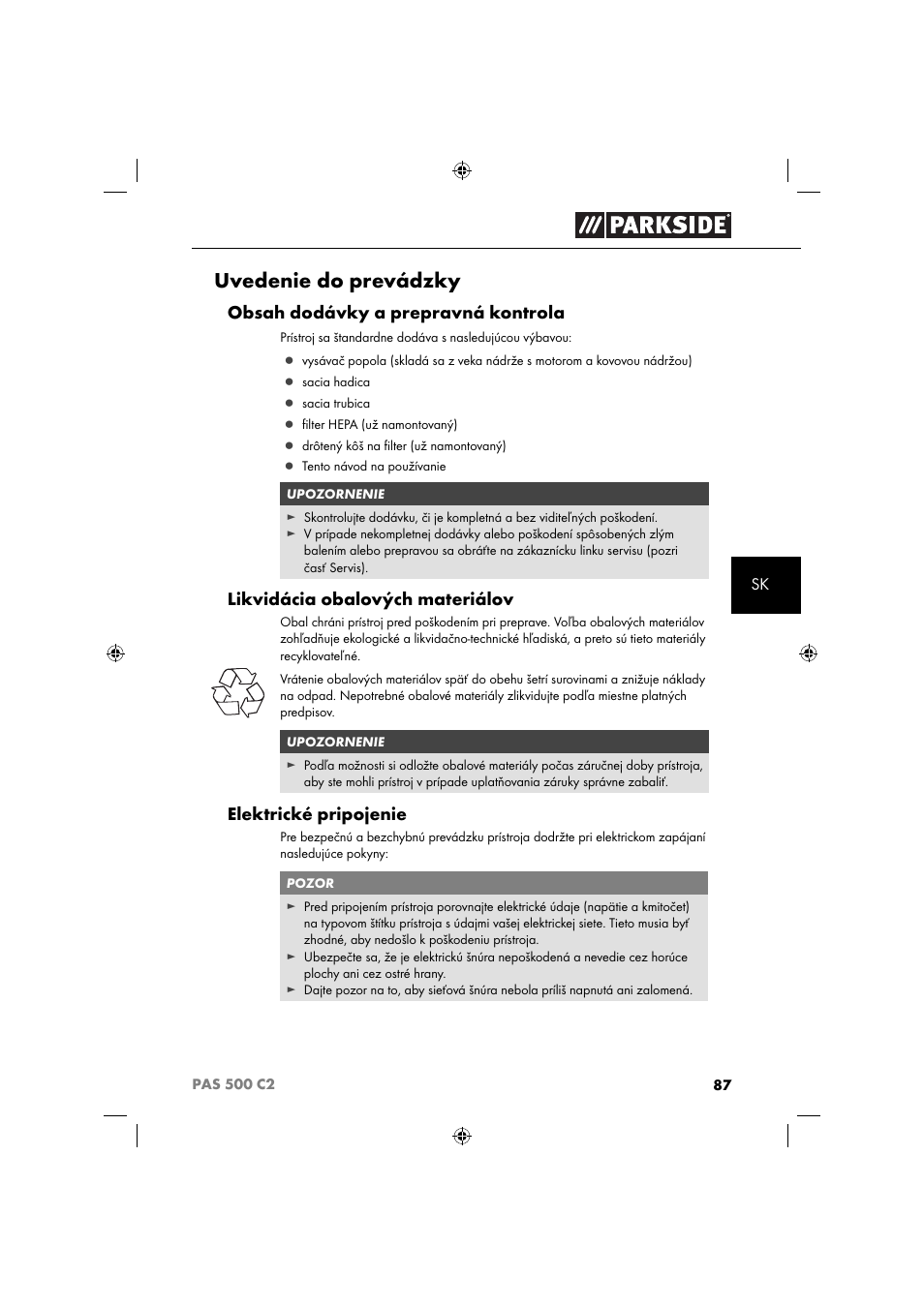 Parkside PAS 500 C2 User Manual | Page 90 / 116