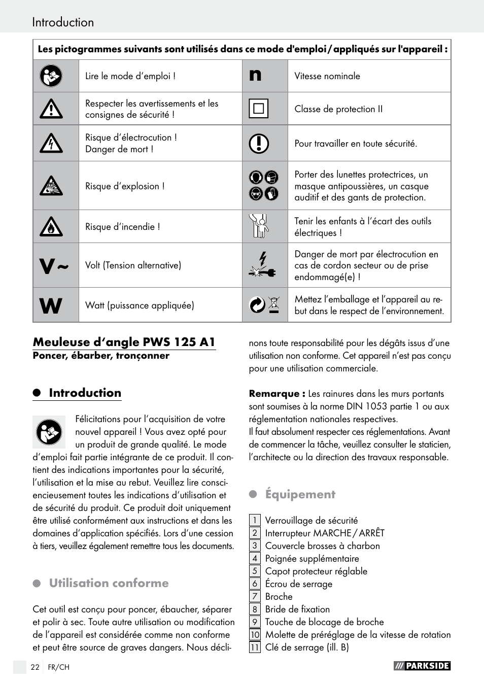 Parkside PWS 125 A1 User Manual | Page 22 / 67