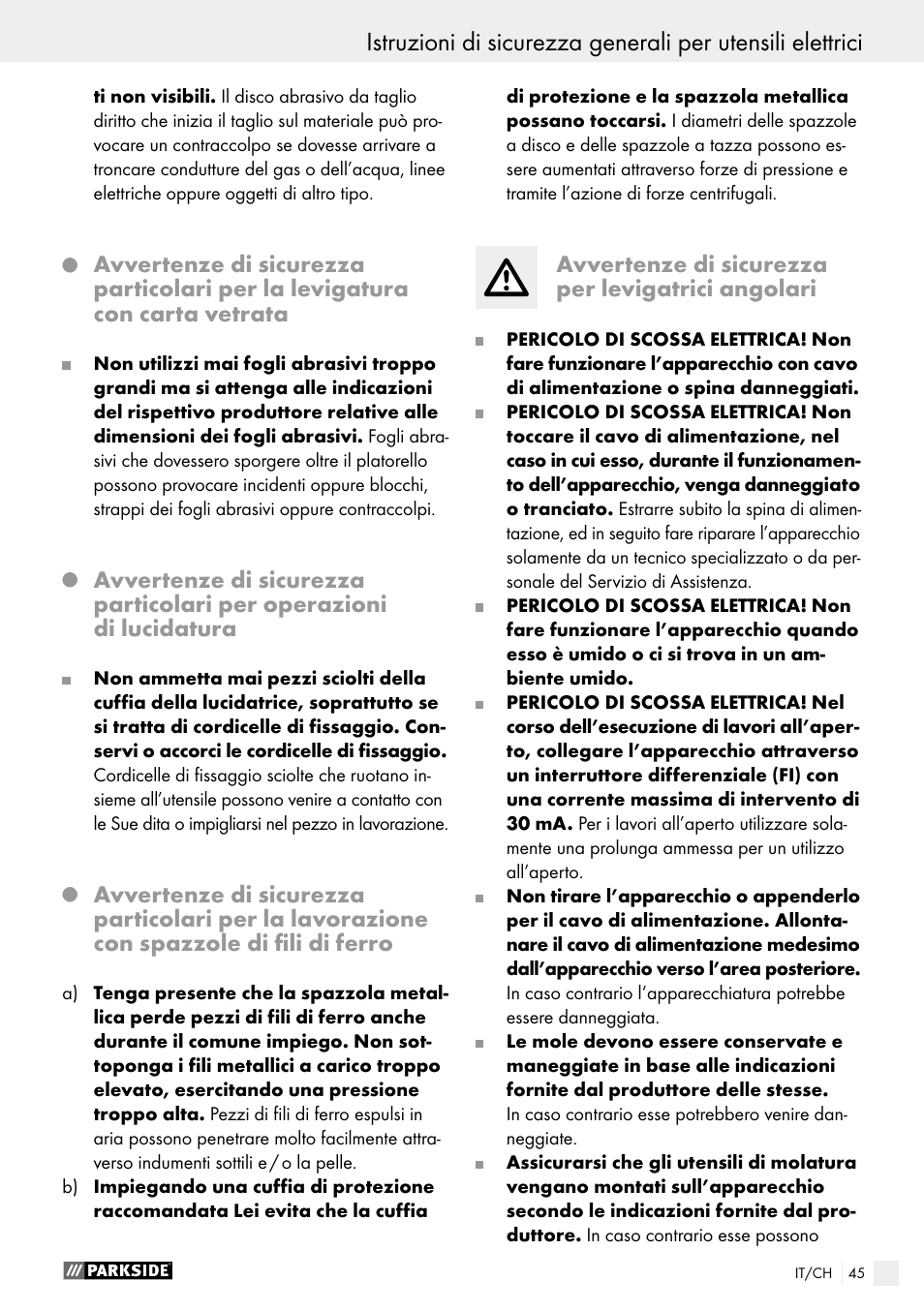 Parkside PWS 125 A1 User Manual | Page 45 / 67