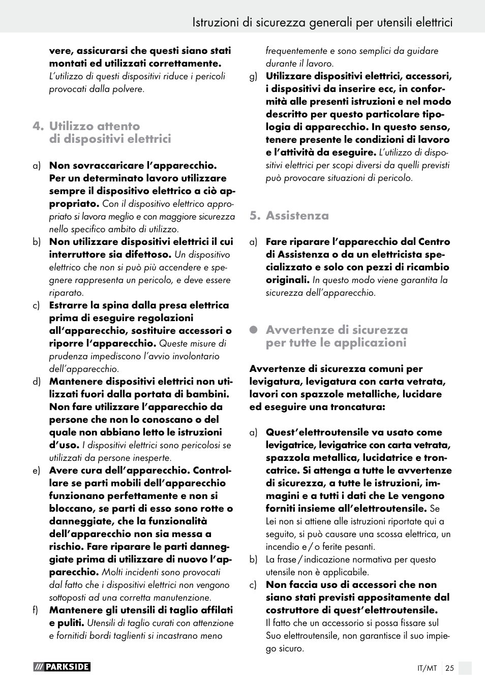 Parkside PWS 125 A1 User Manual | Page 25 / 82