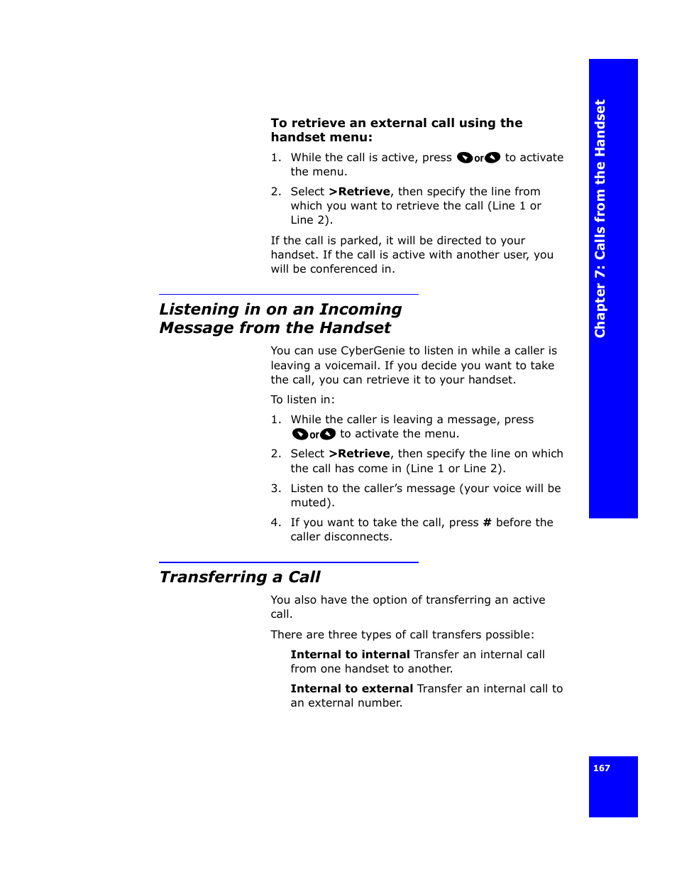 Transferring a call | Cygnion CG 2400 User Manual | Page 179 / 246