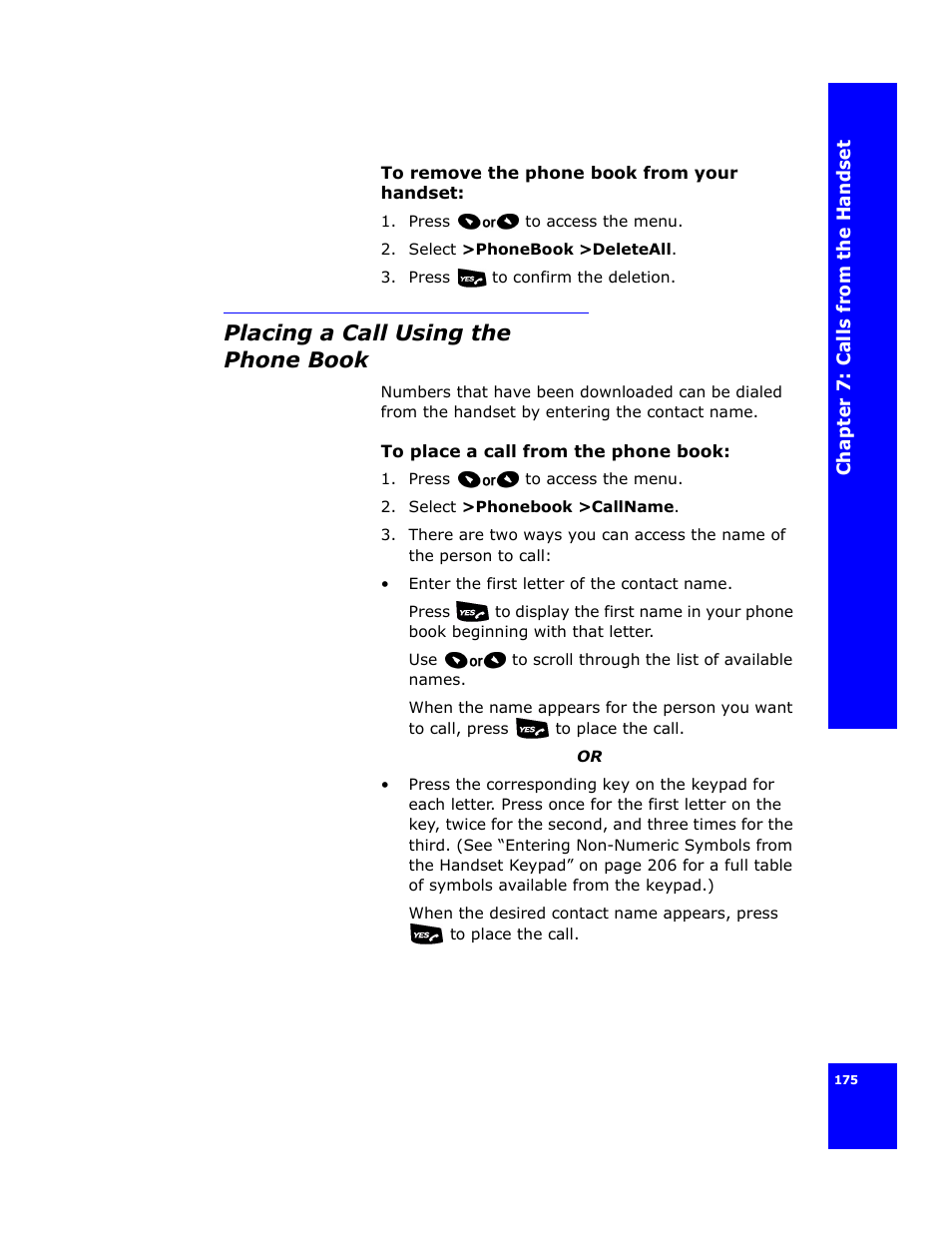 Placing a call using the phonebook, Placing a call using the phone book | Cygnion CG 2400 User Manual | Page 187 / 246