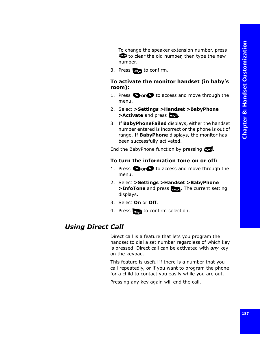 Using direct call | Cygnion CG 2400 User Manual | Page 199 / 246
